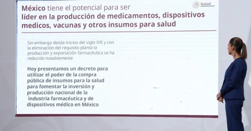 Gobierno publicará decreto para comprar preferentemente a farmacéuticas con planta en México